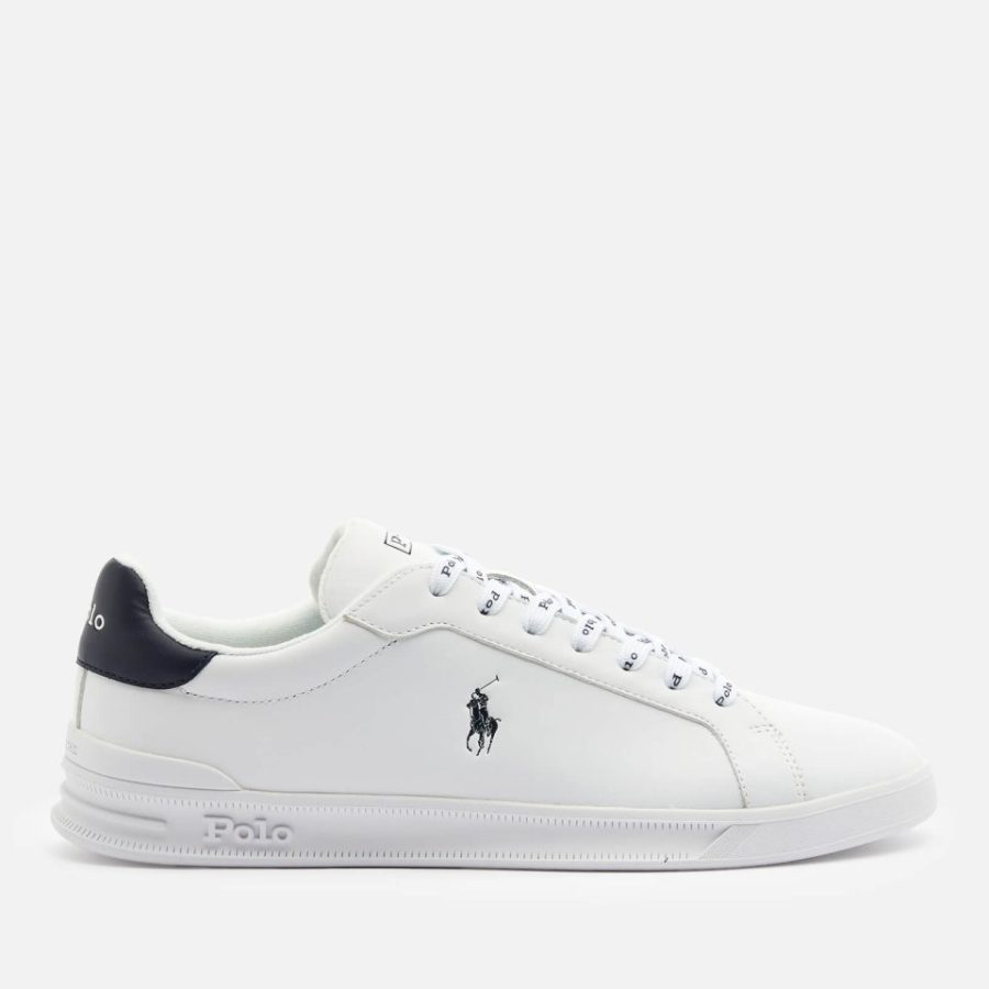 Polo Ralph Lauren Men's Heritage Court Leather Low Top Trainers - White/Newport Navy - UK 11