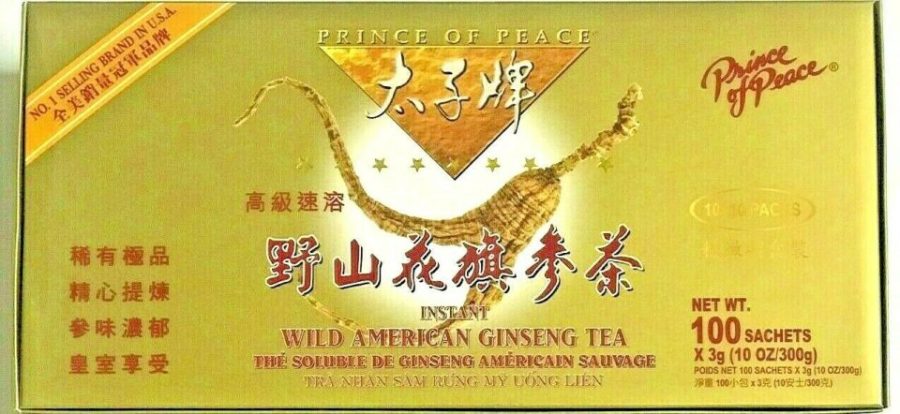 Prince of Peace® Instant WILD AMERICAN GINSENG TEA (100 Sachets x 3g)