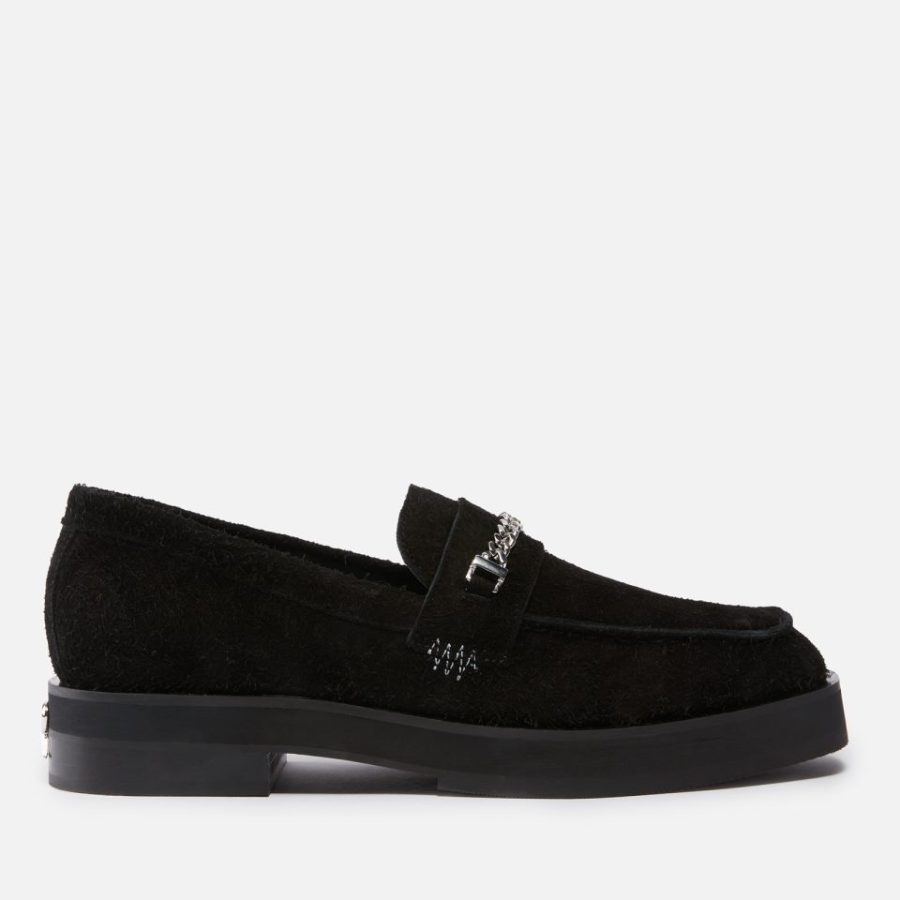 REPRESENT Suede Silver-Tone Chain Loafers - UK 11