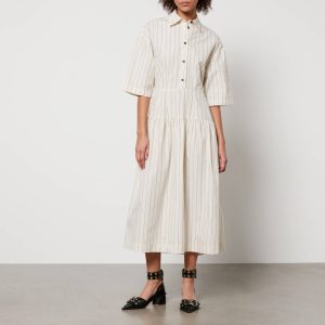 Stella Nova Striped Cotton-Poplin Midi Dress - DK 34/UK 8