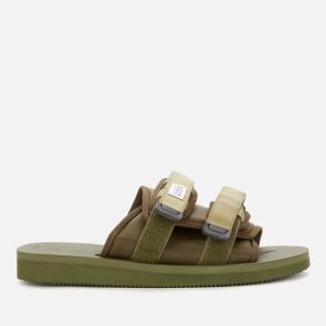 Suicoke Men's Moto-Cab Nylon Slide Sandals - Olive - UK 9