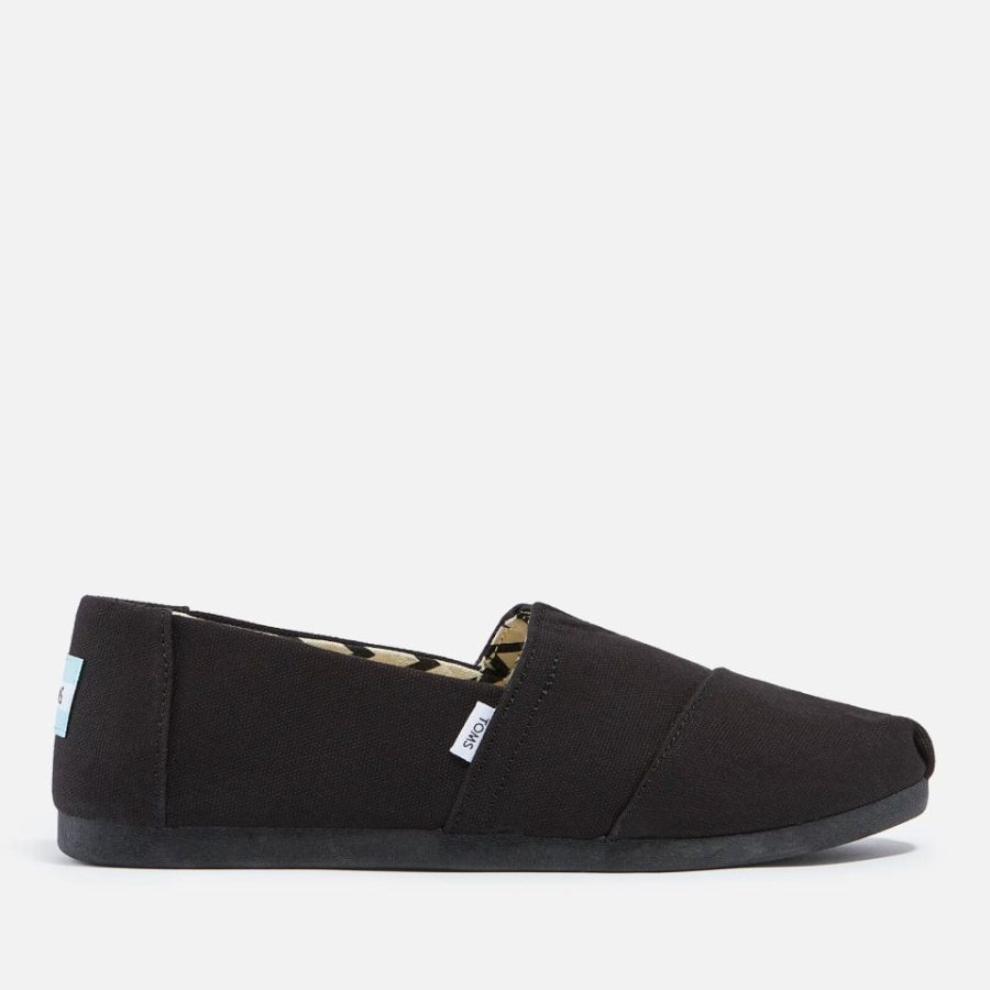 TOMS Men's Alpargata Vegan Canvas Pumps - Black/Black - UK 7