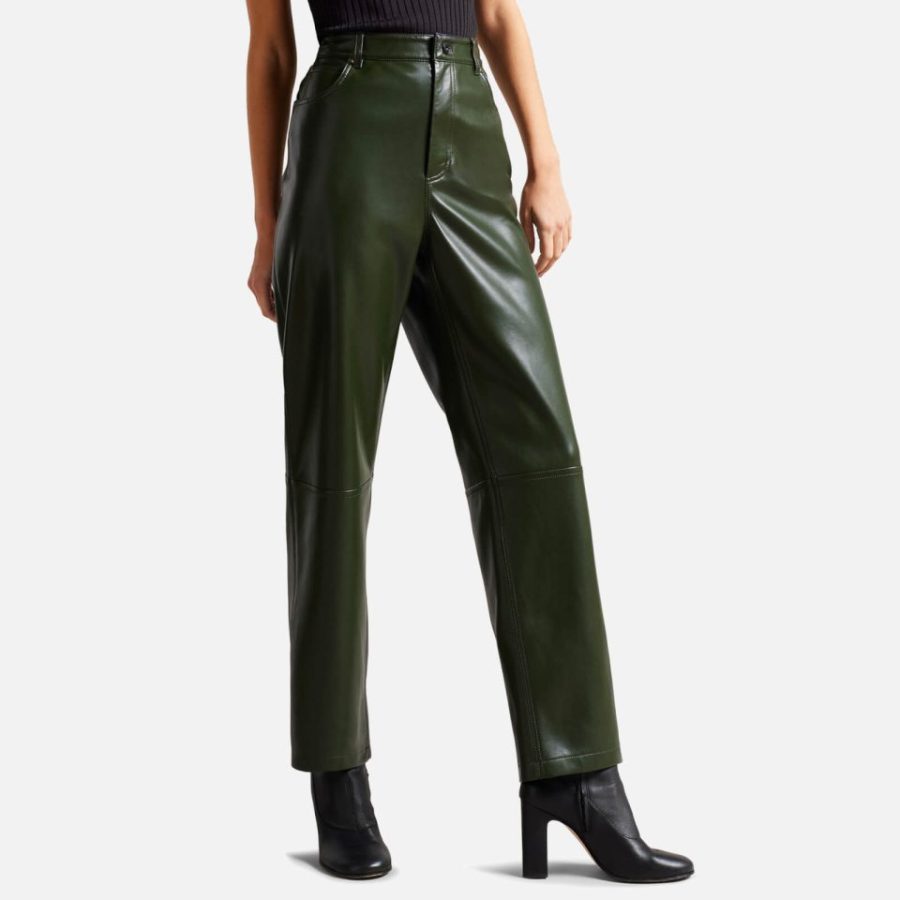Ted Baker Plaider Faux Leather Trousers - UK 8