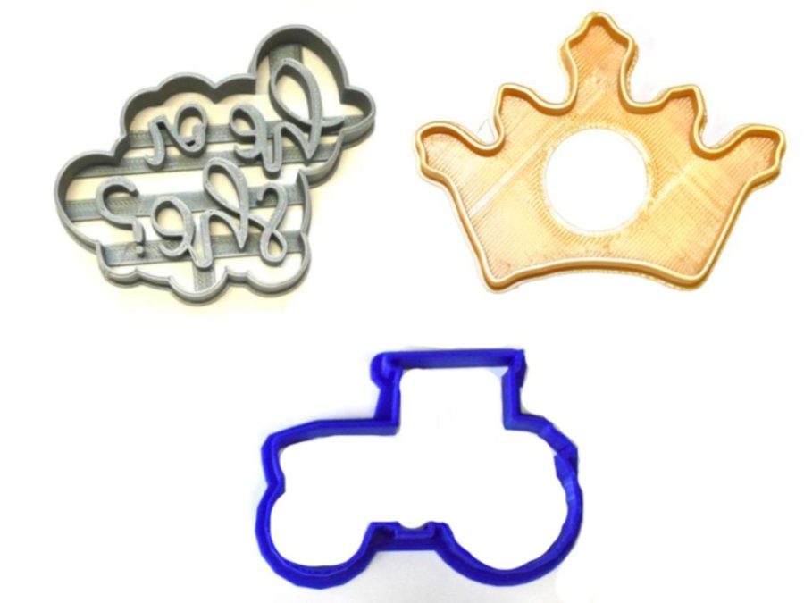 Tractors Or Tiaras Gender Reveal Baby Shower Set Of 3 Cookie Cutters USA PR1210