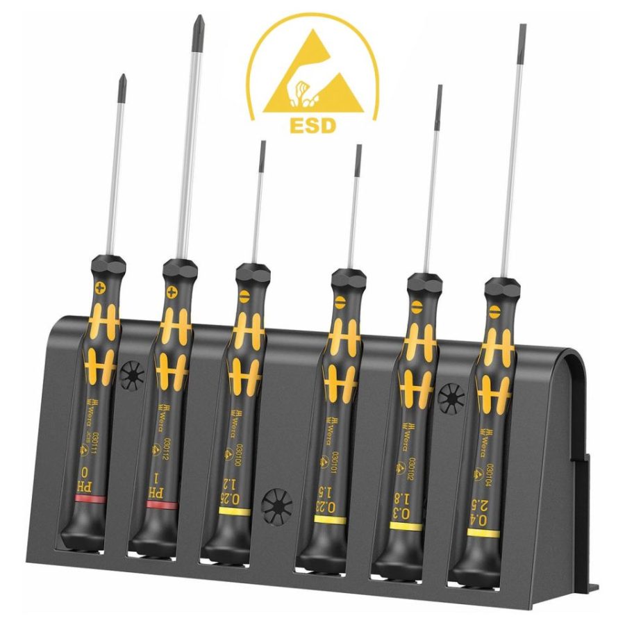 WERA 05030170001 1578 A/6 ESD Screwdriver set and rack for electronic applications (6 Piece)