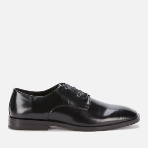 Walk London Men's Alex Leather Hi-Shine Leather Derby Shoes - Black - UK 7