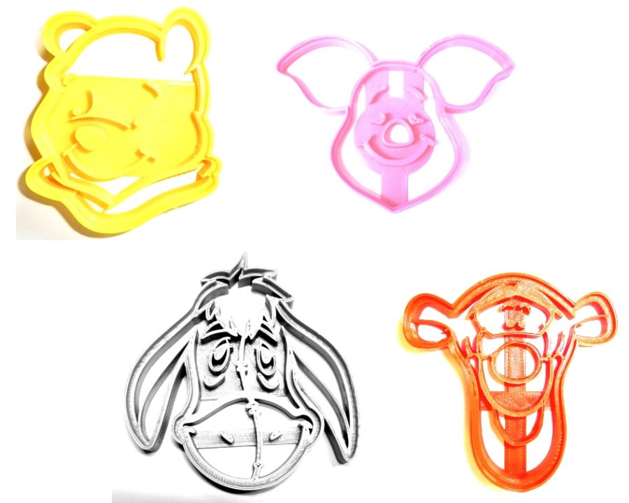 Winnie The Pooh Themed Tigger Eeyore Piglet Set Of 4 Cookie Cutters USA PR493