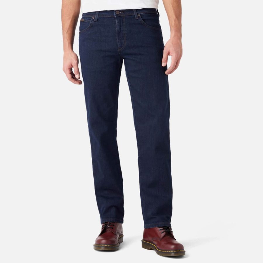 Wrangler Men's Texas Authentic Straight Fit Jeans - Blue Black - W32/L32 - Blue