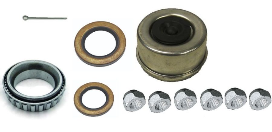 AP PRODUCTS 14052122 Trailer Wheel Bearing; Fits 5200 Pound Axle Capacity Hub; With Dust Cap/ Cotter Pin/ Six 1/2-20 Inch 60 Degree Cone Wheel Nuts/ Double Lip Grease Seal/ Outer Bearing And Inner Bearing
