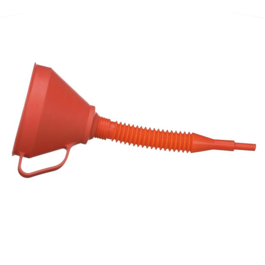 ATTWOOD 145801 14580-1 Marine Non-Splashing Filter Funnel with Handle and Long Flexible Nozzle, Red Finish