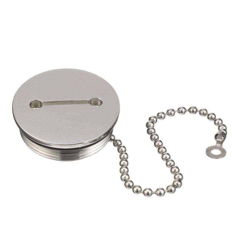 ATTWOOD 660613 66061-3 Stainless Steel Deck Fill Replacement Cap and Chain fits Deck Fills with a 3.5 INCH Flange Size