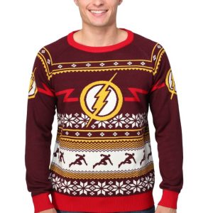 Adult DC Comics Flash Logo Ugly Sweater