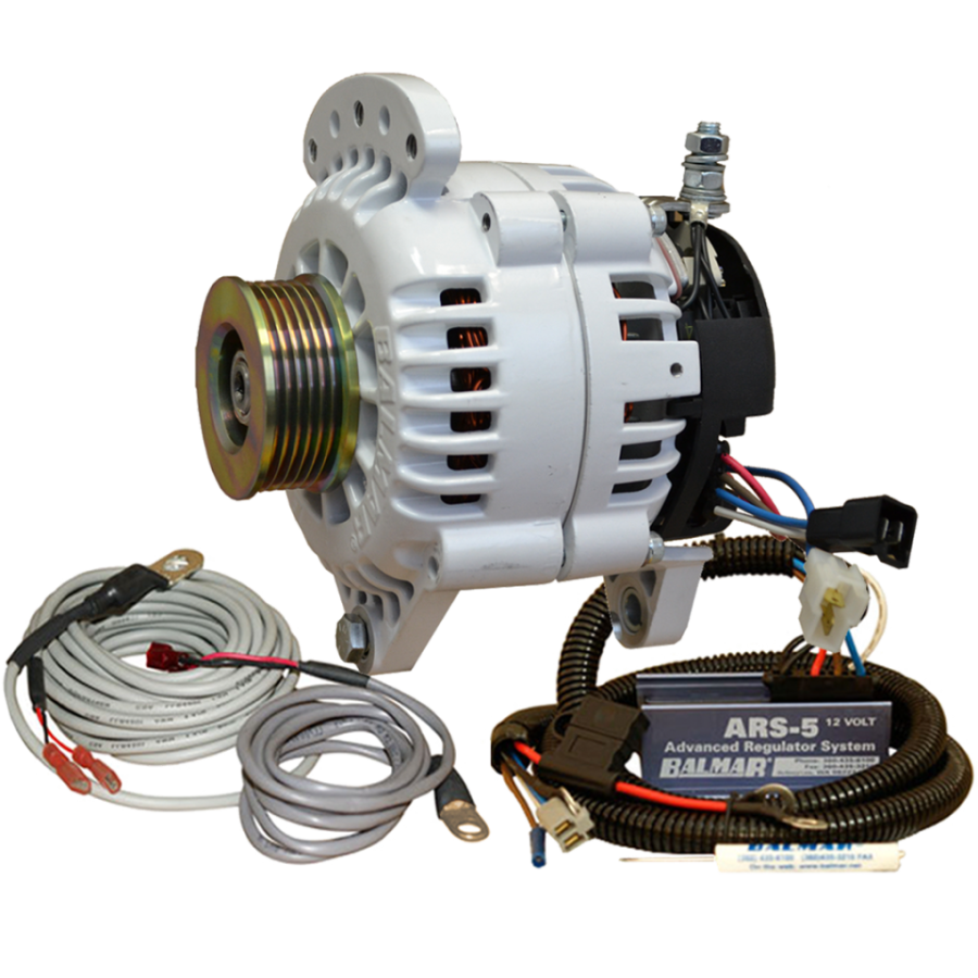 BALMAR 60YP120K6 13 INCH White and Black Functional Alternator 120A Saddle Mount Single Foot Regulator