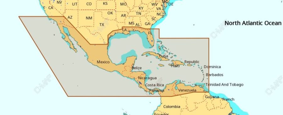 C-MAP M-NA-M027-MS NA-M027 Max Wide microSD Central America and Caribbean