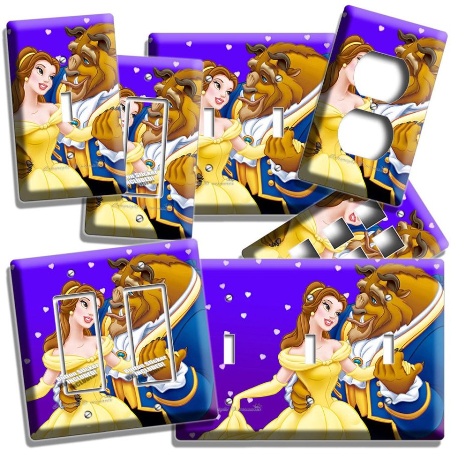 DISNEY BEAUTY AND THE BEAST DANCING LIGHT SWITCH OUTLET PLATES GIL BEDROOM DECOR
