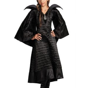 Deluxe Black Maleficent Christening Gown Girls Costume