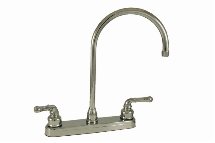 EMPIRE FAUCET CH800GS U-YRV Kitchen Faucet with Gooseneck Spout and Teapot Handles - 8 INCH, Chrome