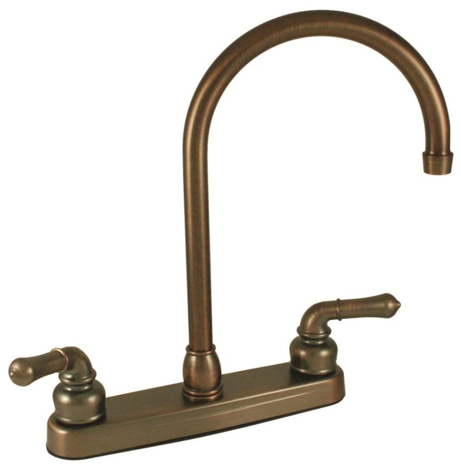 EMPIRE FAUCET OB800GS U-YOB800GSOB RV Kitchen Faucet with Gooseneck Spout and Teapot Handles - 8 INCH, Oil Rub Bronze , Oil-Rubbed Bronze