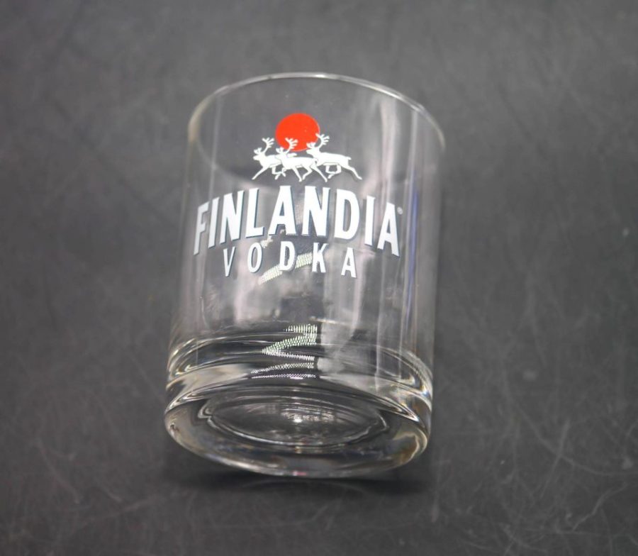 Finlandia Vodka lo-ball | whisky | on-the-rocks | old fashioned glass. Etched-gl