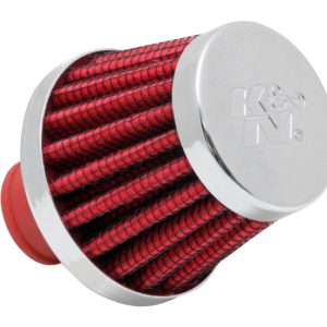 K&N FILTER 621600RD Vent Air Filter / Breather: Washable and Resuable: 0.375 in/0.5 in (10 mm/13 mm) Flange ID; 1.75 in (44 mm) Height; 2 in (51 mm) Base; 1.5 in (38 mm) Top, Red , 62-1600RD