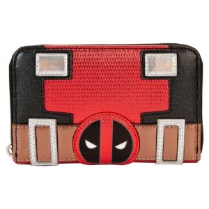 Loungefly Marvel Metallic Deadpool Cosplay Zip Wallet