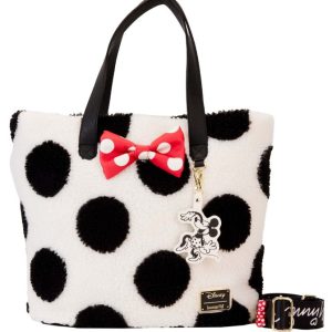 Loungefly Minnie Mouse Rocks the Dots Sherpa Tote Bag