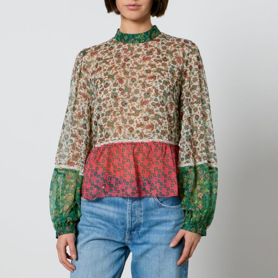 MAX&Co. Barni Floral-Print Chiffon Blouse - UK 10