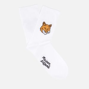 Maison Kitsuné Fox Head Ribbed-Knit Socks - EU36/39