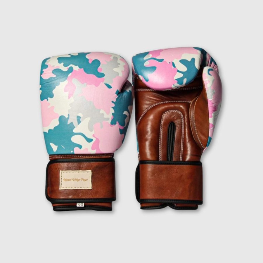 PRO Pink Camo Leather Boxing Gloves (Strap Up) Limited Edition