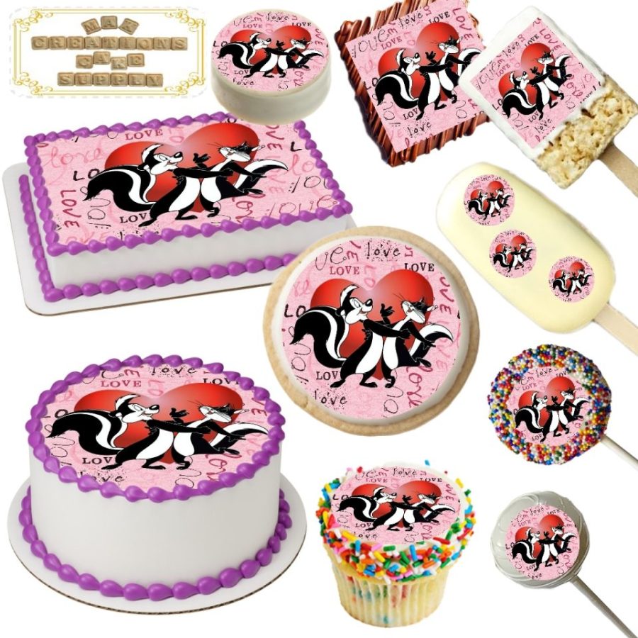 Pepe Le Pew & Penelope Love Is in the Air Edible Toppers