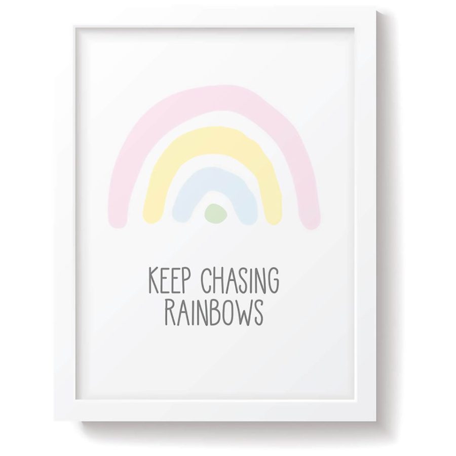 Snüz Keep Chasing Rainbows Nursery Print - Pastel