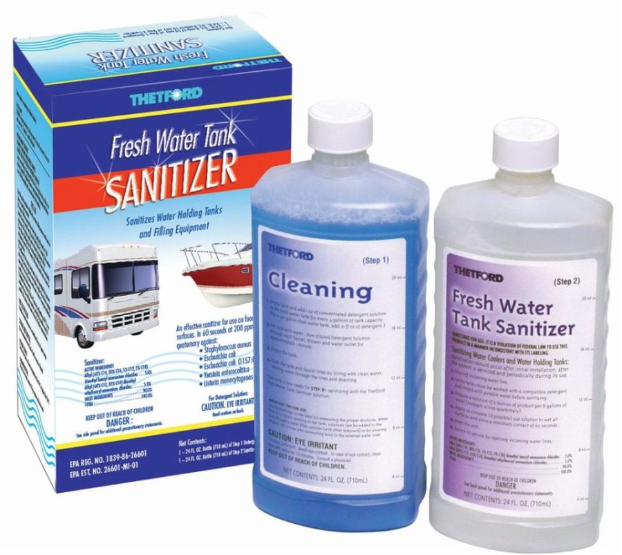 THETFORD 36662 Fresh Water Tank Sanitizer Detergent and Sanitizer Treatment, 2 x 24 oz bottles