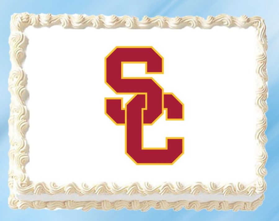 USC Trojans Edible Image Topper Cupcake Frosting 1/4 Sheet 8.5 x 11"