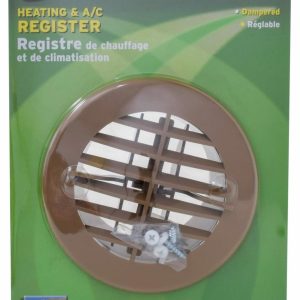 VALTERRA A103351VP A10-3351VP Rotating/Dampered Heating and A/C Register - 4 INCH ID x 5-1/2 INCH OD, Light Brown