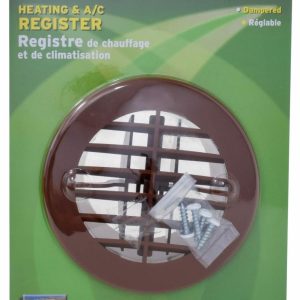 VALTERRA A103352VP A10-3352VP Rotating/Dampered Heating and A/C Register - 4 INCH ID x 5-1/2 INCH OD, Brown