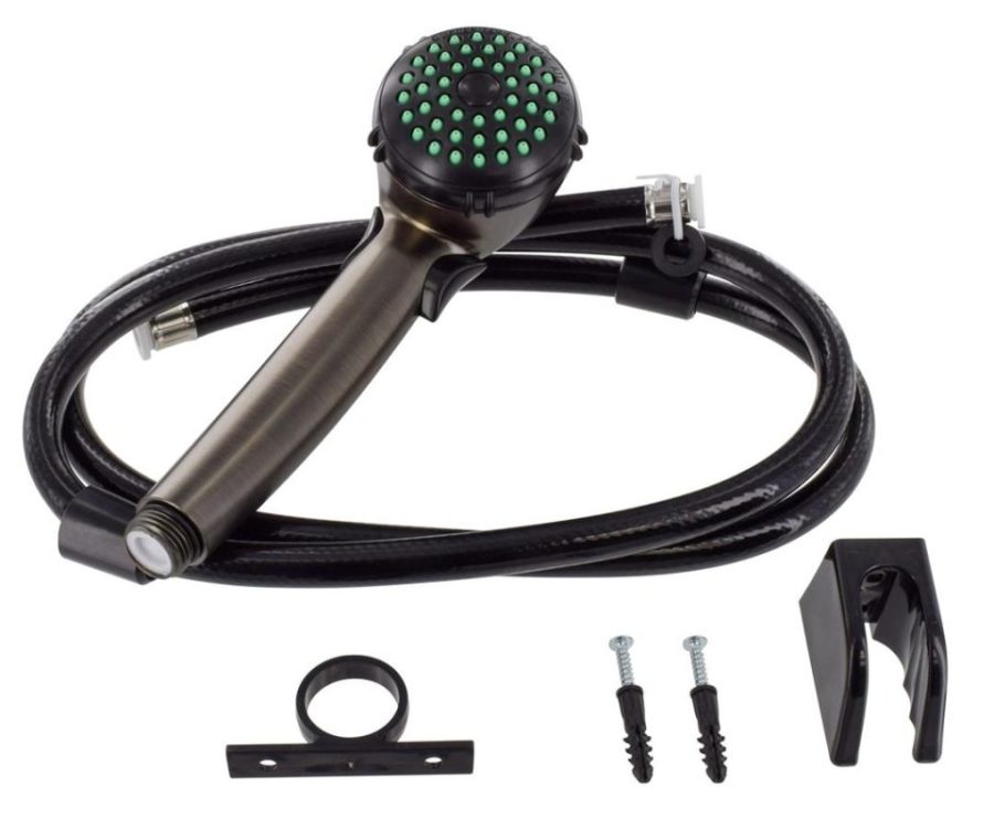 VALTERRA PF276065 Handshower Set Rubbed Bronze with 60 INCH Hose and Wall Bracket,Black