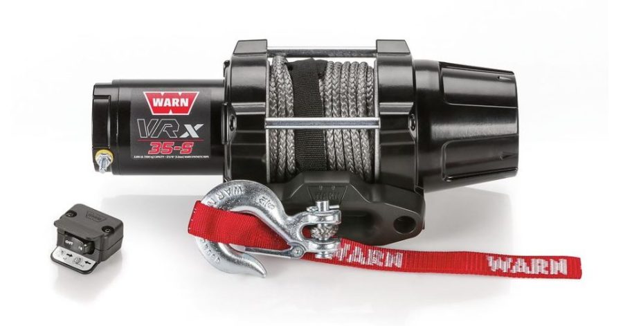 WARN 101030 VRX 35-S Powersports Winch with Handlebar Mounted Switch and Synthetic Rope: 3/16 INCH Diameter x 50FT Length, 1.75 Ton (3,500 lb) Capacity