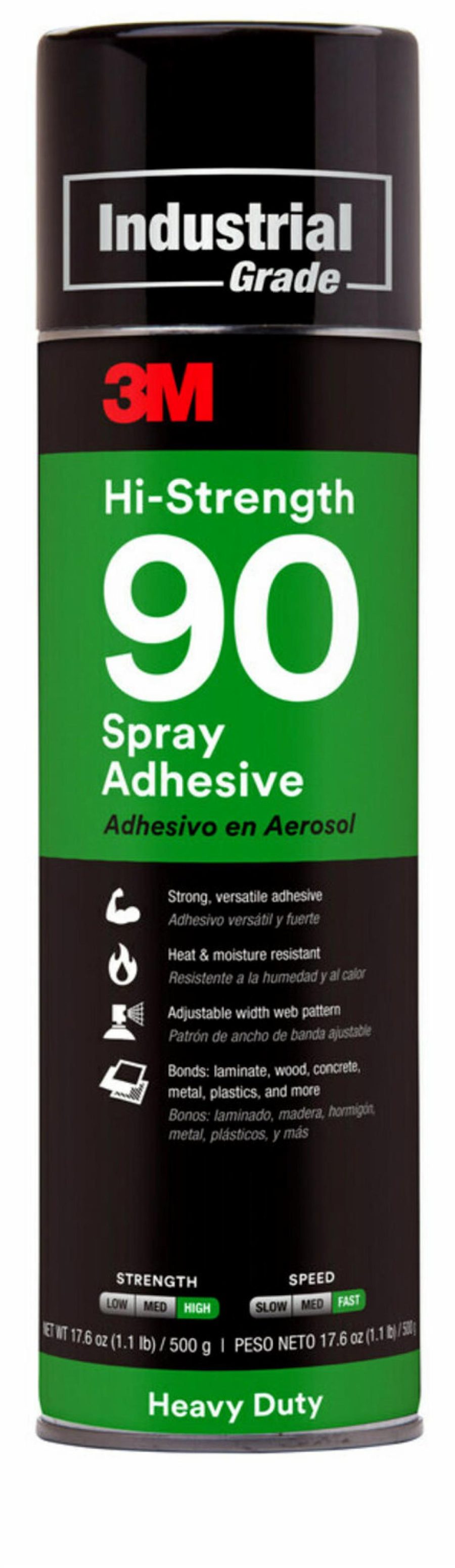 3M 30023 Adhesive; Used For Bonding Metal/ Concrete/ Plastic/ Wood; 17.6 Ounce Aerosol Can