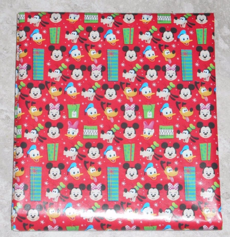 American Greetings Disney Mickey Mouse Christmas Wrapping Paper 20 SQ FT Folded