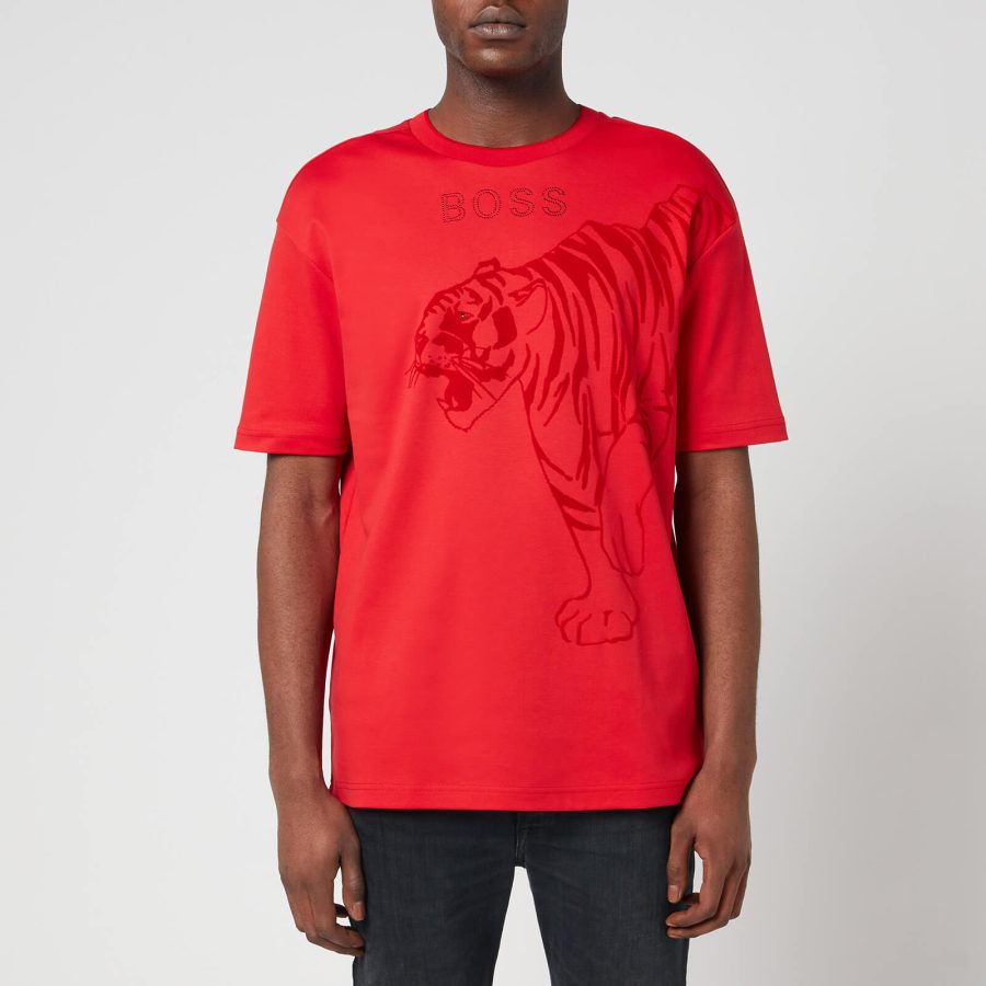 BOSS Green Men's Iconic T-Shirt - Bright Red - S
