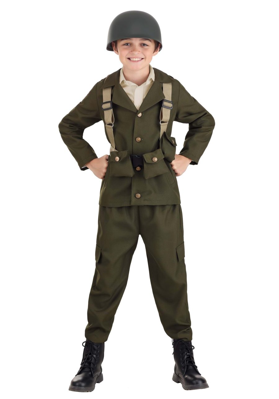 Boy's Deluxe WW2 Soldier Costume