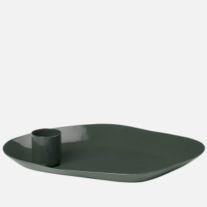 Broste Copenhagen Mie Candle Holder - Medium - Forest Green