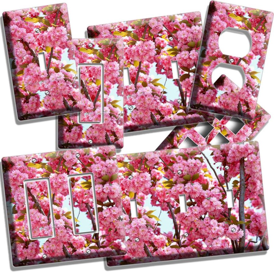CHERRY BLOSSOM SAKURA FLOWERS LIGHT SWITCH WALL PLATE OUTLET KITCHEN BEDROOM ART