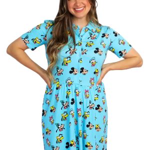 Cakeworthy Ladies Mickey And Friends Button Up Dress