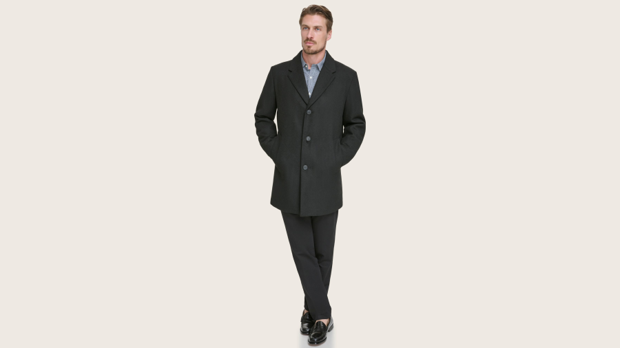 Dockers Wool Top Coat, Men's, Black XXL