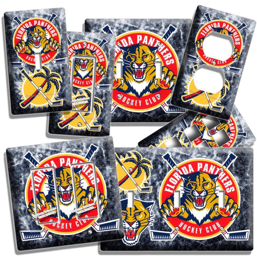 FLORIDA PANTHERS HOCKEY TEAM LIGHT SWITCH OUTLET WALL PLATES MAN CAVE ROOM DECOR