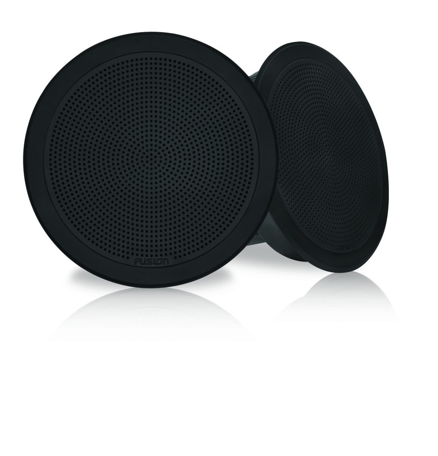 FUSION 010-02300-01 FM-F77RB 7 INCH Black Round Flush Mount Speakers