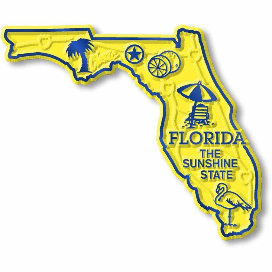 Florida Small State Magnet by Classic Magnets, 2.9" x 2.4", Collectible Souvenir