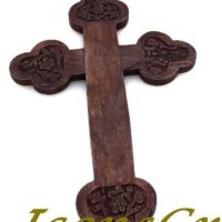 Handmade Christian Greek Orthodox Wood Carved Cross / 1a
