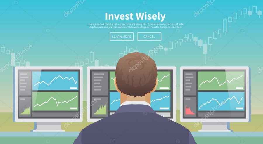 Invest wisely. Vector illustration.